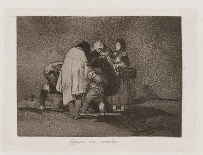Espir? sin remedio (Der var intet at gøre, og han døde), Plade 53 fra Los desastres de la guerra (Krigens katastrofer) af Francisco de Goya