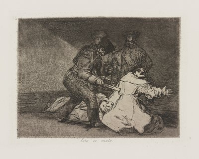 Det her er slemt. (Dette er dårligt.), pl. 46 fra serien The Disasters of War af Francisco de Goya