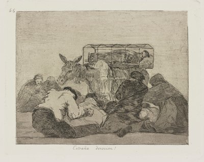 Mærkelig hengivenhed! (Mærkelig hengivenhed!), pl. 66 fra serien The Disasters of War af Francisco de Goya
