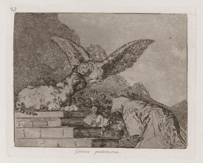 Gatesca pantomime (Feline Pantomime), plade 73 fra The Disasters of War af Francisco de Goya
