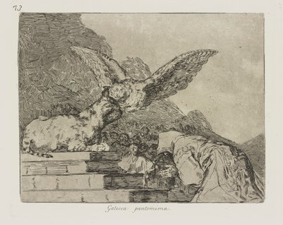 Gatesk pantomime. (Feline Pantomime.), pl. 73 fra serien The Disasters of War af Francisco de Goya