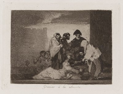 Tak skal du have ? la almorta (Thanks to the Millet), Plade 51 fra The Disasters of War af Francisco de Goya