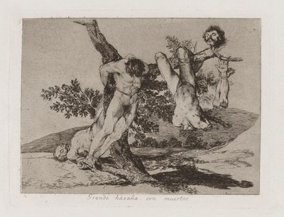 Stor bedrift! Med døde! (A Heroic Feat! With Dead Men!), Plade 39 fra The Disasters of War af Francisco de Goya