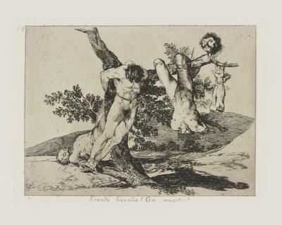 Stor bedrift?a! Med døde! (En heroisk bedrift! Med døde mænd!), pl. 39 fra serien The Disasters of War af Francisco de Goya