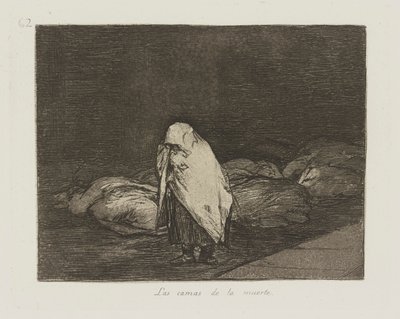 Dødens senge. (Dødens Senge.), Pl. 62 fra serien The Disasters of War af Francisco de Goya