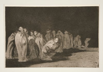 De indkapslede (Mændene i sække), pl. 8 fra serien Ordsprogene af Francisco de Goya