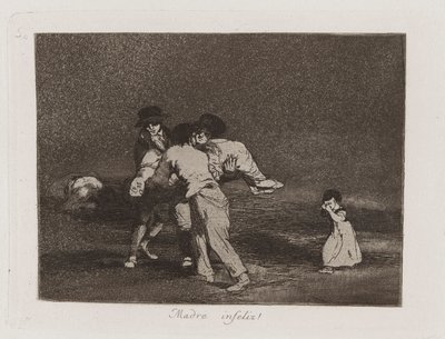 ulykkelig mor! (Ulykkelig mor!), Plade 50 fra The Disasters of War af Francisco de Goya
