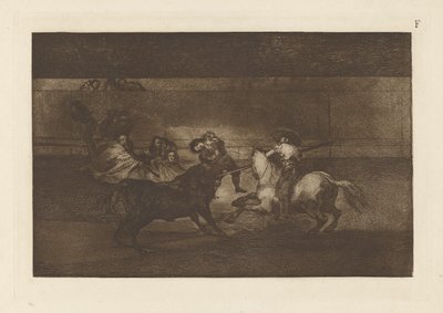 The Death of Pepe Illo (Death of Pepe Illo, 3. komposition), plade F fra The Bull Maquia (3. udgave) af Francisco de Goya