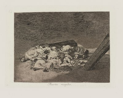 Døde samlet. (De dødes høst.), pl. 63 fra serien The Disasters of War af Francisco de Goya