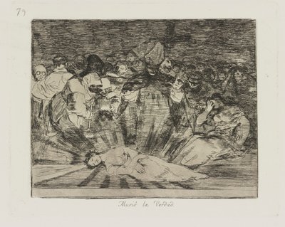 døde? sandheden. (Sandheden er død.), pl. 79 fra serien The Disasters of War af Francisco de Goya