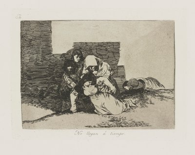 Kommer de ikke? vejr. (De ankommer ikke i tide.), pl. 52 fra serien The Disasters of War af Francisco de Goya