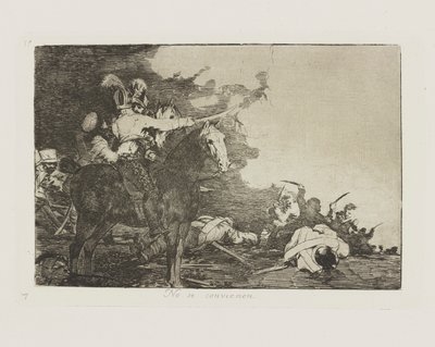 De er ikke enige. (De er ikke enige.), pl. 17 fra serien The Disasters of War af Francisco de Goya