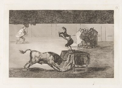 Endnu en galskab af ham på samme firkant (Another Madness of his in the Same Ring), tavle 19 fra La tauromaquia af Francisco de Goya