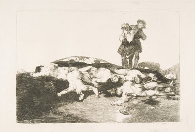 Plade 18 fra The Disasters of War Los Desastres de la Guerra: Begrav dem og hold jer stille..., 1810. af Francisco de Goya