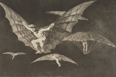 Plade 13 fra The Disparates: A Way of Flying, ca. 1816-23 udgivet 1864. af Francisco de Goya