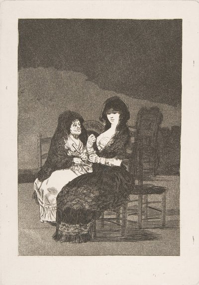 Plade 15 fra Los Caprichos: Pretty Advice Smukke råd, 1799. af Francisco de Goya