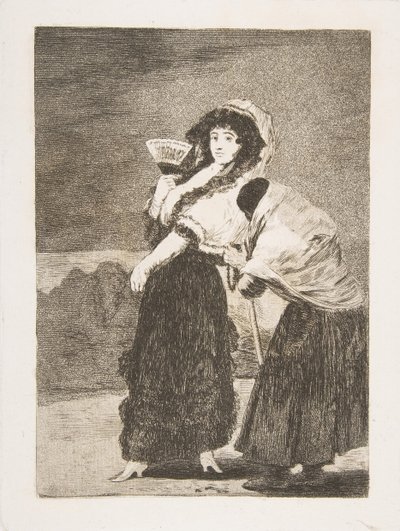 Tavle 16 fra Los Caprichos: For himlens skyld: og det var hendes mor Dios la Perdone..., 1797-98. af Francisco de Goya