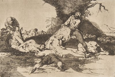 Plade 16 fra The Disasters of War Los Desastres de La Guerra: They ..., 1810 udgivet 1863. af Francisco de Goya