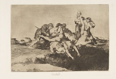 Plade 27 fra The Disasters of War Los Desastres de la Guerra: Char..., 1810 udgivet 1863. af Francisco de Goya