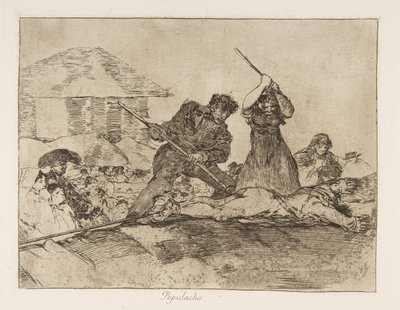 Plade 28 fra The Disasters of War Los Desastres de la Guerra: Rabbl..., 1810 udgivet 1863. af Francisco de Goya
