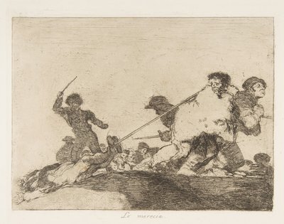 Plate 29 from The Disasters of War Los Desastres de la Guerra :: He ..., 1810 published 1863. dani af Francisco de Goya