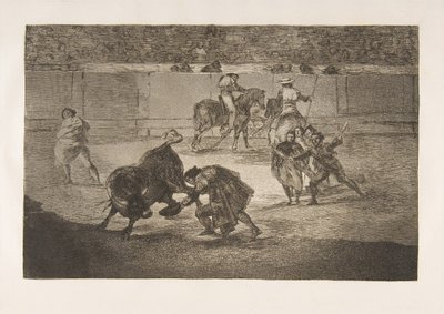 Tauromachia-plade 29: Pepe Illo passerer snittet., af Francisco de Goya