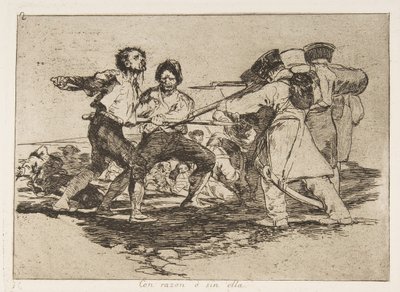 Plade 2 fra The Disasters of War Los Desastres de la Guerra: Rightl..., 1810 udgivet 1863. af Francisco de Goya