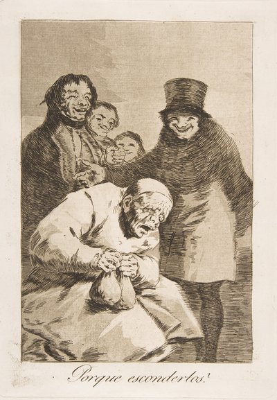 Plade 30 fra Los Caprichos: Hvorfor skjule dem af Francisco de Goya