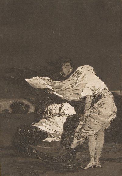 Tavle 36 fra Los Caprichos: En dårlig nat Mala noche., ca. 1797-98. af Francisco de Goya