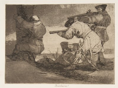 Plade 38 fra The Disasters of War Los Desastres de La Guerra: Barba..., 1810 udgivet 1863. af Francisco de Goya