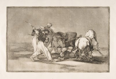 Tauromaquia-plade 3: Maurerne slog sig ned i Spanien og opgav overtroen fra th..., 1816. af Francisco de Goya