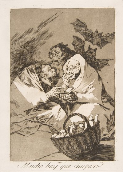 Tallerken 45 fra Los Caprichos: Der er masser at suge af Francisco de Goya