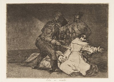 Plade 46 fra The Disasters of War Los Desastres de la Guerra: This ..., 1810 udgivet 1863. af Francisco de Goya