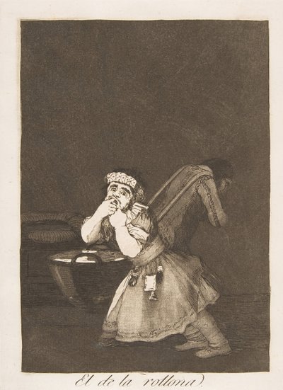 Plade 4 fra Los Caprichos: Nannys dreng El de la rollona., 1799. af Francisco de Goya