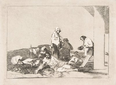 Plade 58 fra The Disasters of War Los Desastres de la Guerra: Det nytter ikke at græde ..., 1811-12. af Francisco de Goya