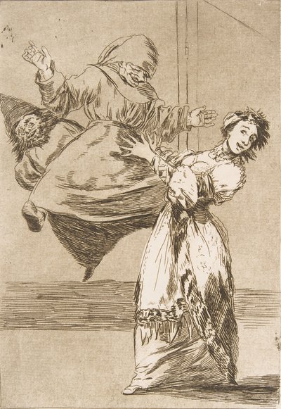 Plade 74 fra Los Caprichos: Dont scream, stupid No grites, tonta, 1799. af Francisco de Goya