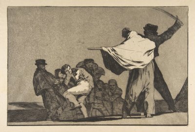 Plade A fra Disparates: Velkendt Folly, ca. 1816-23 udgivet før 1877. af Francisco de Goya