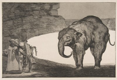 Plade C fra Disparates: Animal Folly, ca. 1816-23 udgivet før 1877. af Francisco de Goya