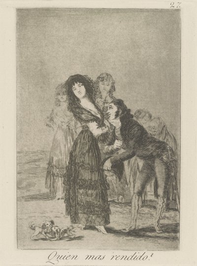 Quien mas rendido? (Hvem af dem er mest overvundet?), pl. 27 fra serien Los caprichos af Francisco de Goya