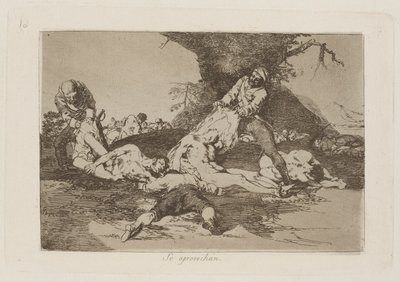 Se aprovechan (De gør brug af dem), pl. 16 fra serien Los desastres de la guerra (Krigens katastrofer) af Francisco de Goya