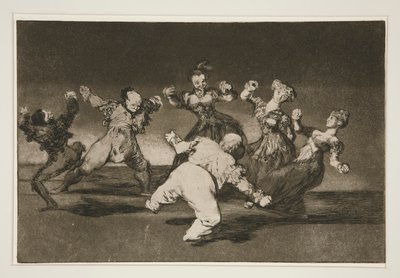 Er du Marina bayl? [sic], tome lo que hall? (Hvis Marion Will Dance, then She has To Take the Consequences), pl. 12 fra serien Los proverbios af Francisco de Goya