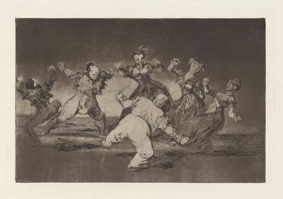 Si Marina bayl?, tome lo que hall? (If Marion Will Dance, Then She has to Take the Consequences), fra serien Los disparates (Los proverbios) af Francisco de Goya