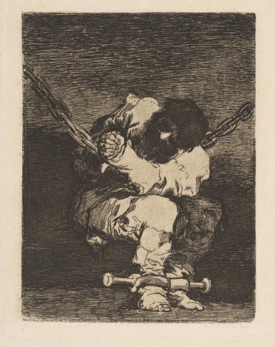 Varetægtsfængslingen er lige så barbarisk som forbrydelsen Sikkerhed lige så barbarisk som kriminalitet, ca. 1815. af Francisco de Goya