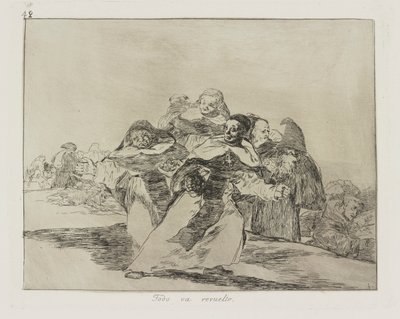 Alt er blandet sammen. (Alt er Topsy-Turvy.), Pl. 42 fra serien The Disasters of War af Francisco de Goya