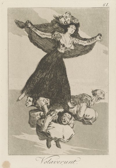 Volaverunt. (De er fløjet.), pl. 61 fra serien Los caprichos af Francisco de Goya