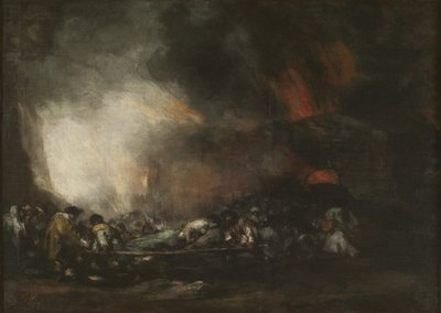 Hospital Fire, c. 1810. af Francisco Goya de