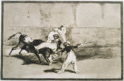 En maur fanget af tyren ... fra La Tauromaquia af Francisco de Goya