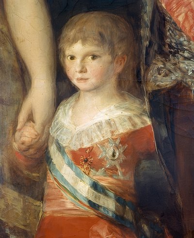 Familien til Charles IV af Spanien. 1800/01. Detalje: Spædbarnet Francisco de Paula Antonio af Francisco de Goya