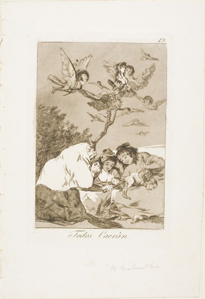 All Will Fall, tallerken 19 fra Los Caprichos af Francisco Jose de Goya y Lucientes