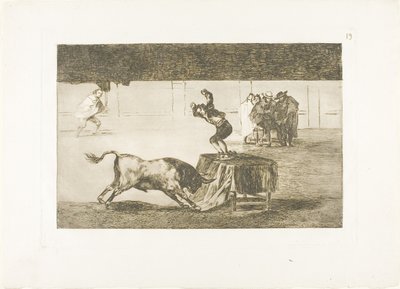 Endnu en galskab af ham i samme ring, plade 19 fra The Art of Tyrefighting af Francisco Jose de Goya y Lucientes